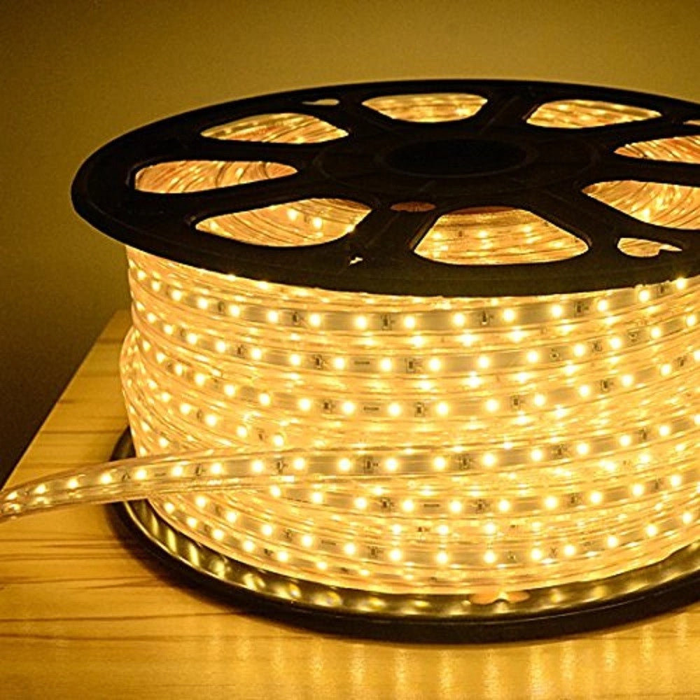 Trade Shop - Tubo Luminoso 1200 Led 50 Mt Bianco Caldo Uso Esterno Controller 8 Giochi Luce -