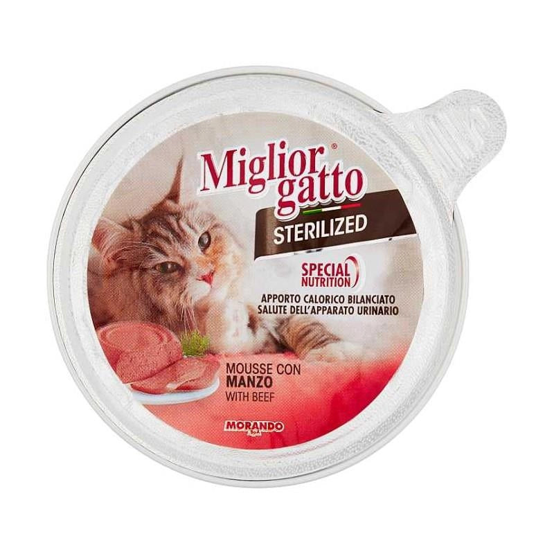 MIGLIOR GATTO STERILIZED 85 GR VASCHETTA DI MOUSSE AL MANZO