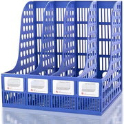 Supporto per documenti con 4 compartimenti - A4 - Sostegno per libri - Borsa da lettura - Borsa per giornali - Ideale per ufficio e casa - 30,5 x 26,5 x 31 cm - Supporto per documenti