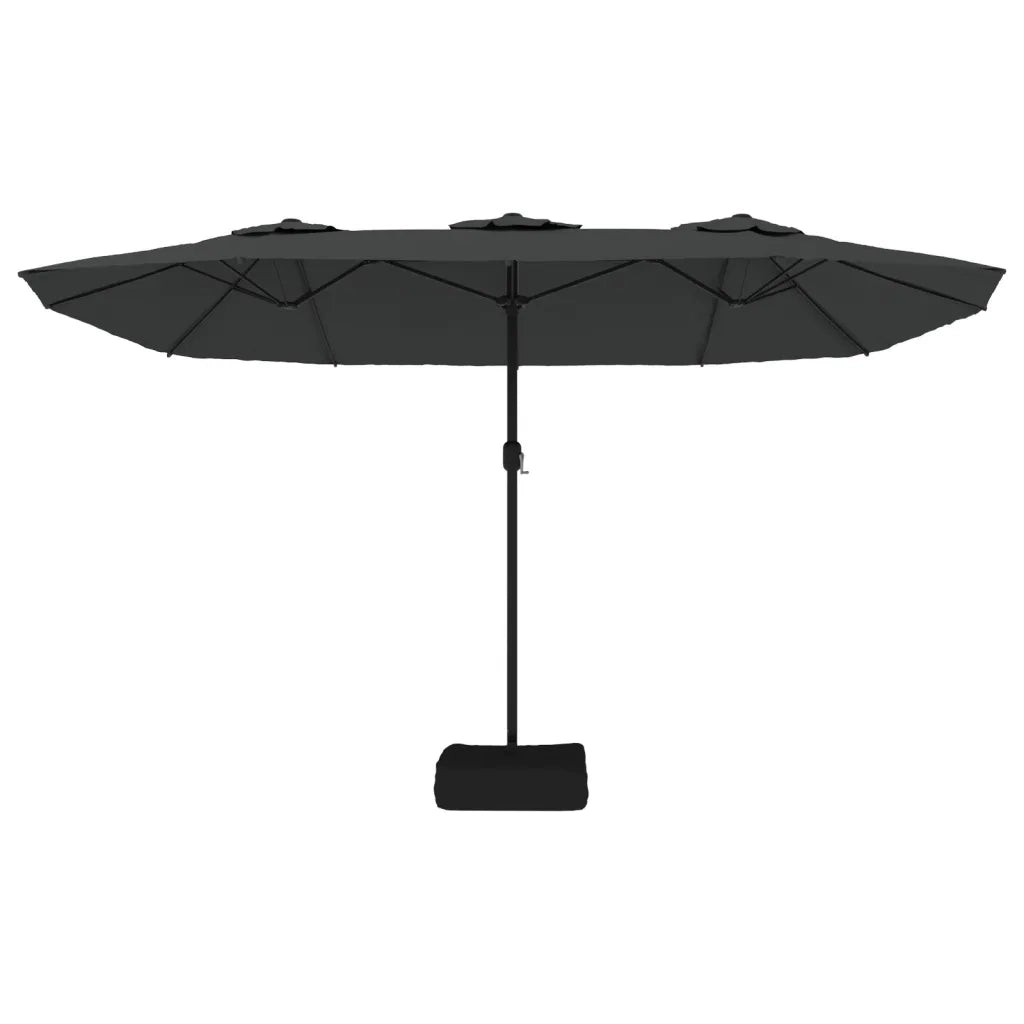 Ombrellone a Doppia Testa con LED-Ombrello da giardino Antracite 449x265 cm