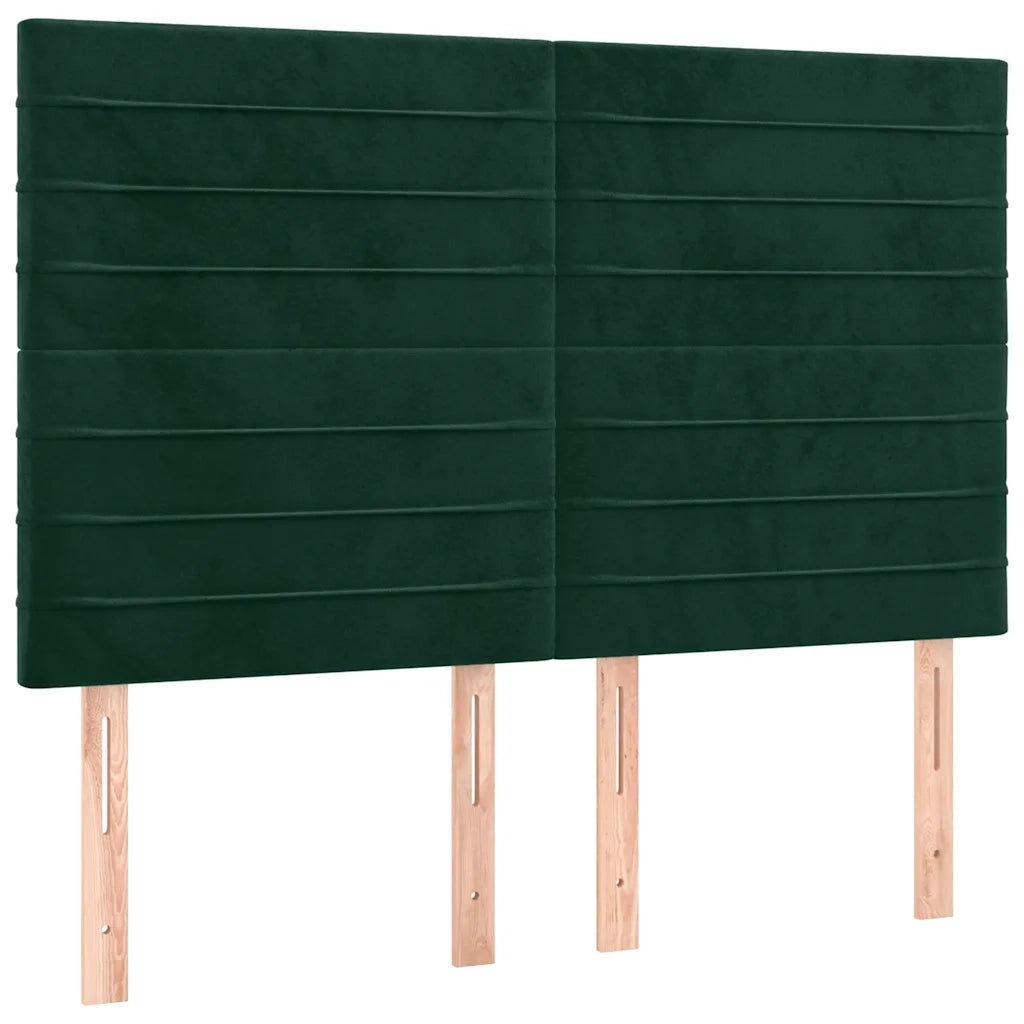 Testiera | Testata Verde Scuro 144x5x118/128 cm Velluto