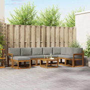 Set di divani da esterno 9 pcs Grigio Naturale e Chiaro 3366839