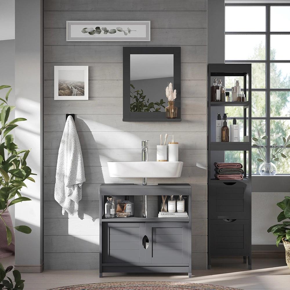 Vicco Set di mobili da bagno Grigio 3 parti