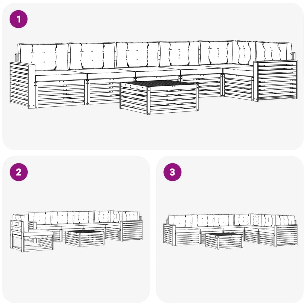 Set di divani da esterno 7 pcs Bianco e Antracite 3390612
