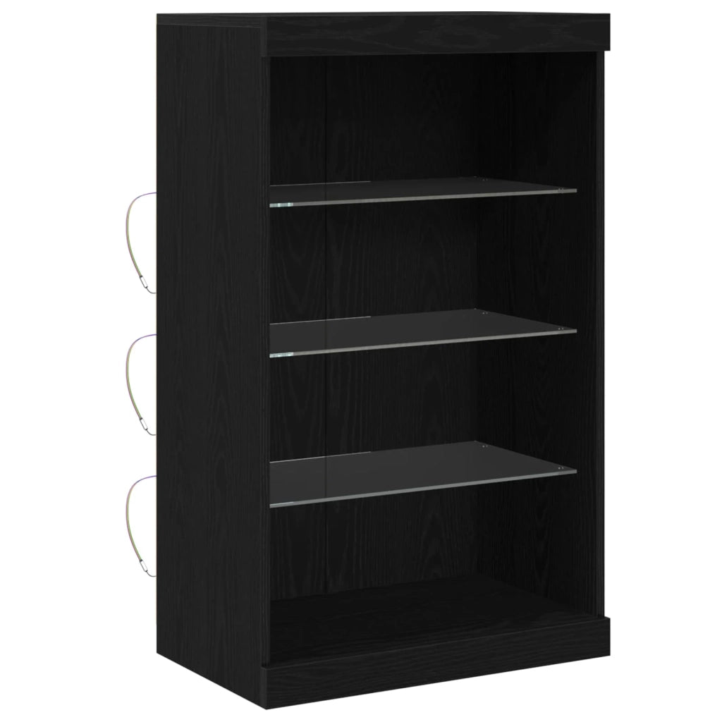 Madia LED Rovere Nero 60,5 x 37 x 100 cm Legno multistrato 863047