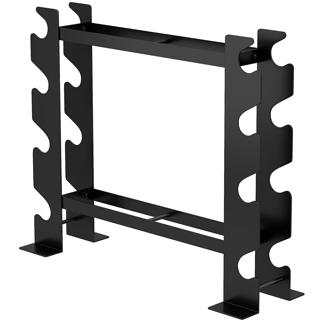 Rastrelliera Porta Manubri a 4 Livelli in Acciaio, Capacit¨¤ 200 Kg, 70x21x55 cm, Nero