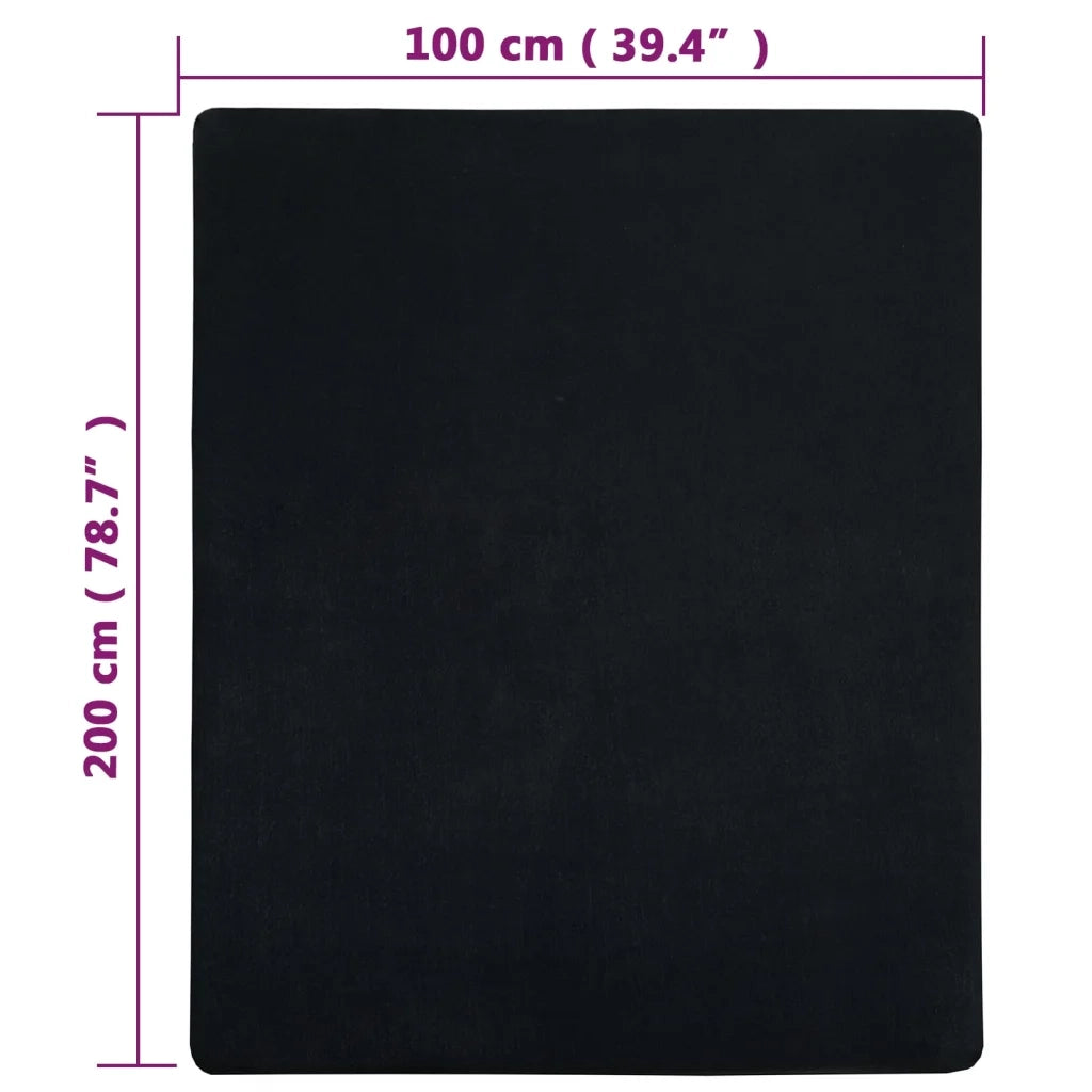 Lenzuolo con Angoli Jersey Nero 100x200 cm Cotone 136212
