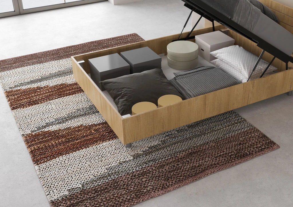 BS COM Letto una piazza e mezza contenitore 120x190 testata inclinata quercia