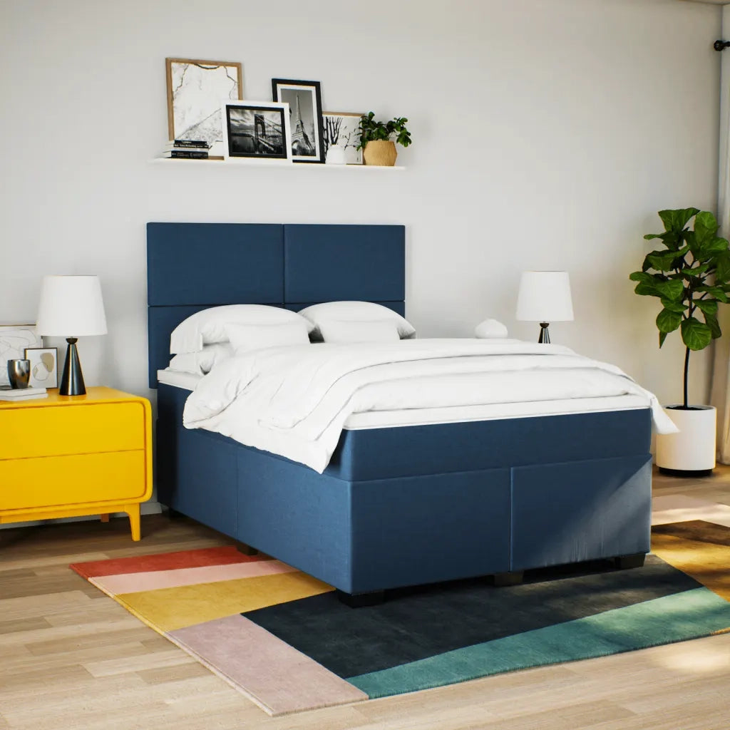 Giroletto a Molle con Materasso Blu 140x200 cm in Tessuto 3292810