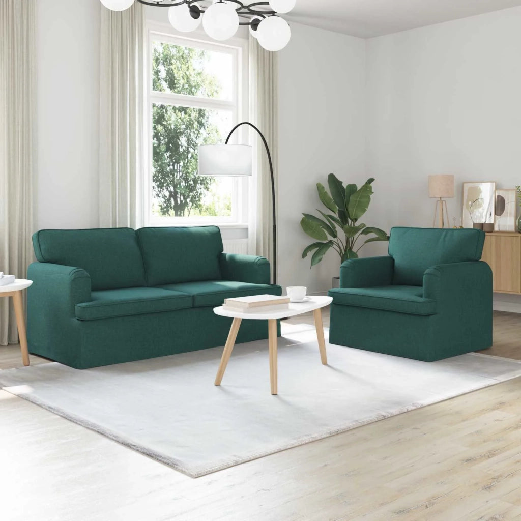 Set di divani 2 pcs Verde Scuro 162 x 80 x 85 cm Tessuto 3407563