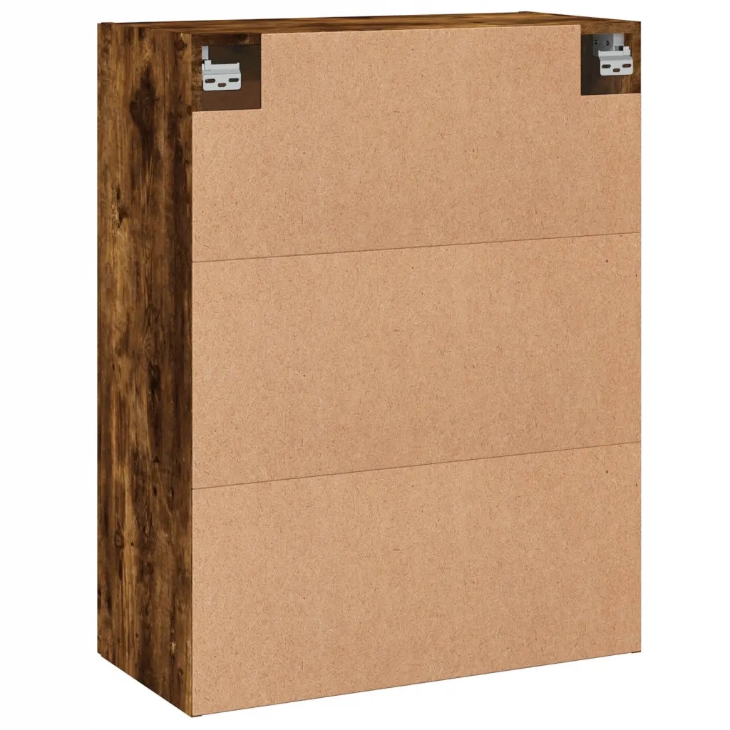 Mobiletto a muro dal design intramontabile 69,5 x 34 x 90 cm ampio spazio contenitivo legno composito finitura rovere affumicato 02_0049308