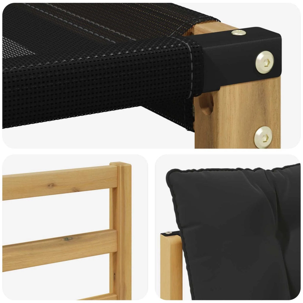 Set di divani da esterno 9 pz Bianco e Nero 3389850