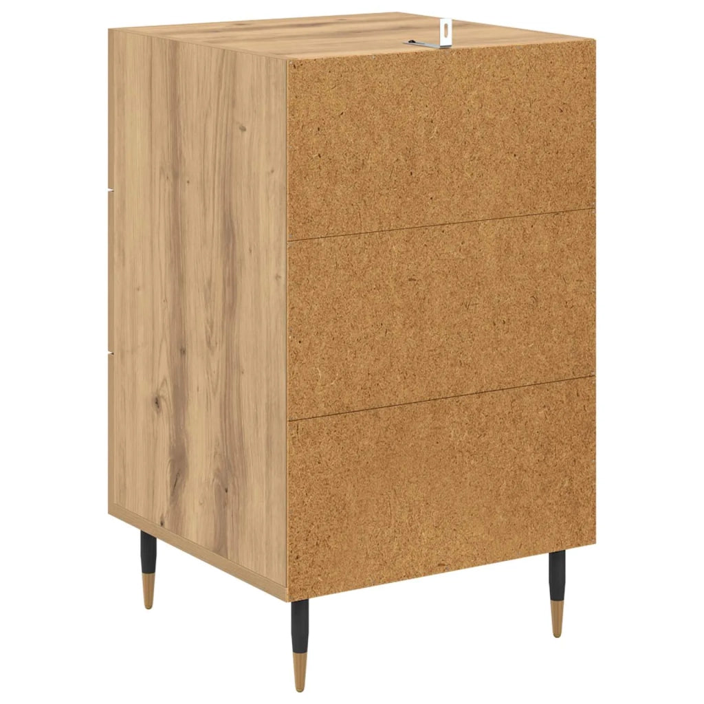 Comodino | Armadio da Notte | Mobiletto da notte Rovere artigianale 40 x 40 x 66 cm