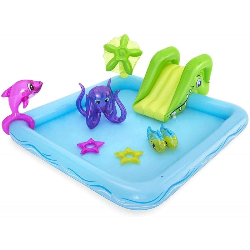 Trade Shop - Play Center Acquario Fantastico Con Spruzzi Piscina Gonfiabile 239x206x86cm 53052 -