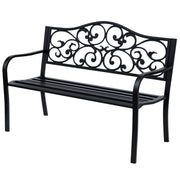 Panchina Giardino 2 Posti ¨C Minimal ¨C Ghisa Metallo 127x60x89cm Nero