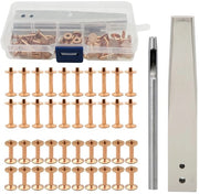 Set di Viti a Tappo - Kit di Viti a Tappo - Macchina per Viti a Tappo - Viti a Tappo per Pelle - Viti a Tappo in Ottone - Facile da Installare - Elevata Prestazione - Kit di Viti a Tappo