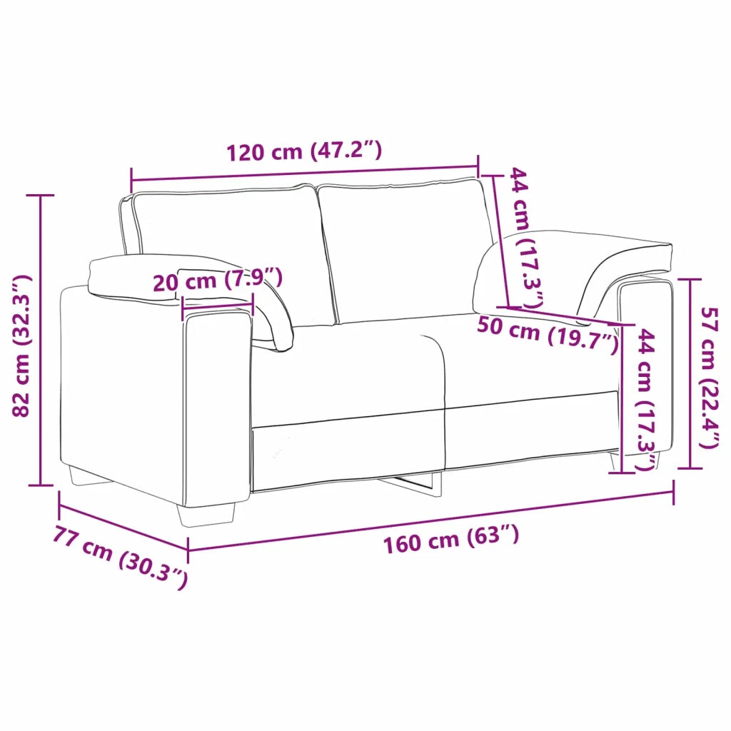 Divano 2 pcs Crema 219 x 80 x 82 cm Tessuto 3324747