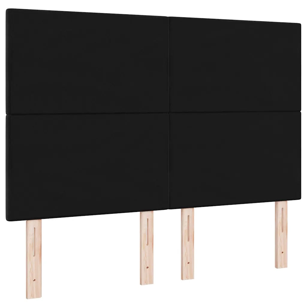 Testiera | Testata LED con strisce LED Nero 144 cm Velluto