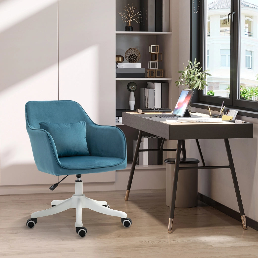 Sedia da ufficio massaggiante in velluto ¨C zephmum ¨C blu
