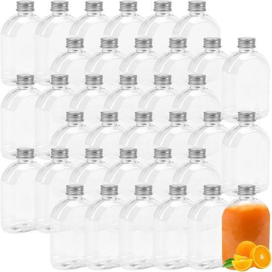Set di bicchieri da 36 pezzi - 200 ml - Plastica - Bocchella a vite - Trasparente - Facili da pulire - Bocchelle ermetiche - Bicchieri per bevande