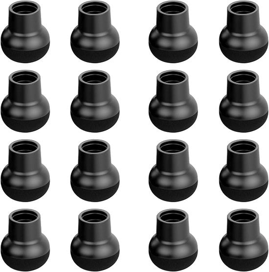 Protezione per gambe di tavolo a forma di sfera in TPE-silicona, antislip, con cuscinetto di velluto, nero, assorbente rumore, per protezione dei piedi dei tavoli e delle sedute.