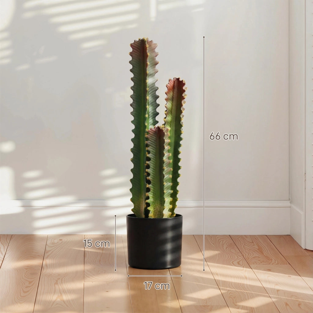 Pianta Artificiale Cactus in Vaso Verde ¨C Minimal ¨C 66 cm