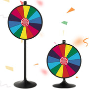 24'' Gioco Ruota Personalizzabile, 2 in 1 Ruota della Fortuna da Terra o Tavolo, Altezza Regolabile, con Pennarello Cancellabile e Cancellino, Ruota Fortuna per Fiera Carnevale Feste