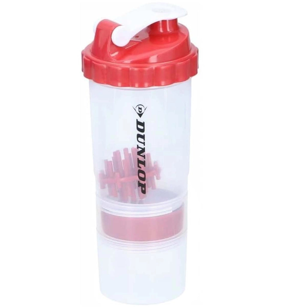 Bottiglia sportiva 550 ml Shaker con chiusura Rosso Dunlop