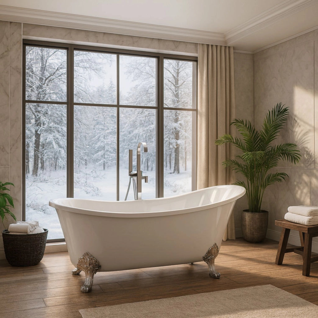 Vasca da bagno free standing ovale con piedini bianco lucido 160 x 75 x 84cm