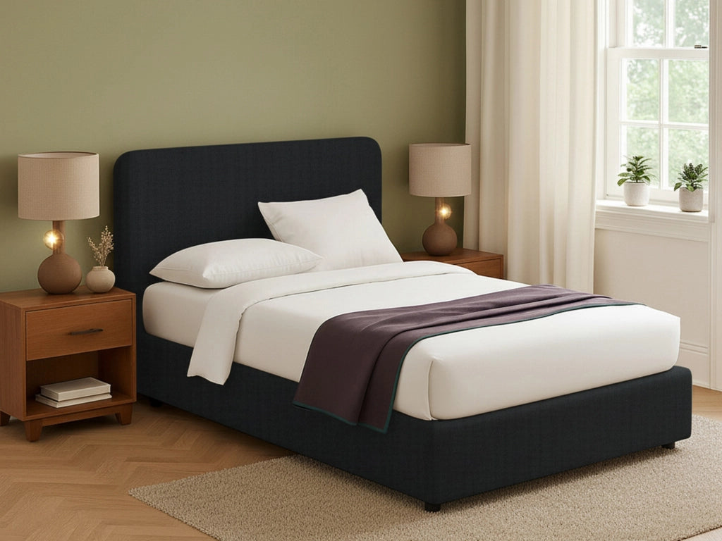 Bury, Letto Matrimoniale Sfoderabile Made in Italy, Grigio Scuro