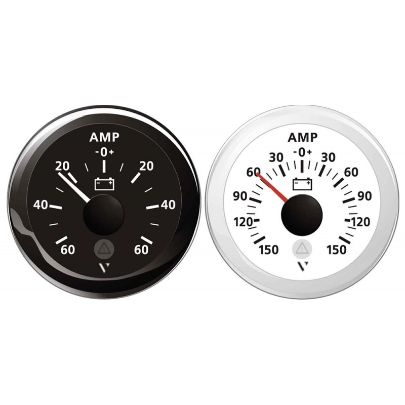 SHUNT 60A AMPEROMETER BLACK SCALE 60/0/60 AMP 12/24V