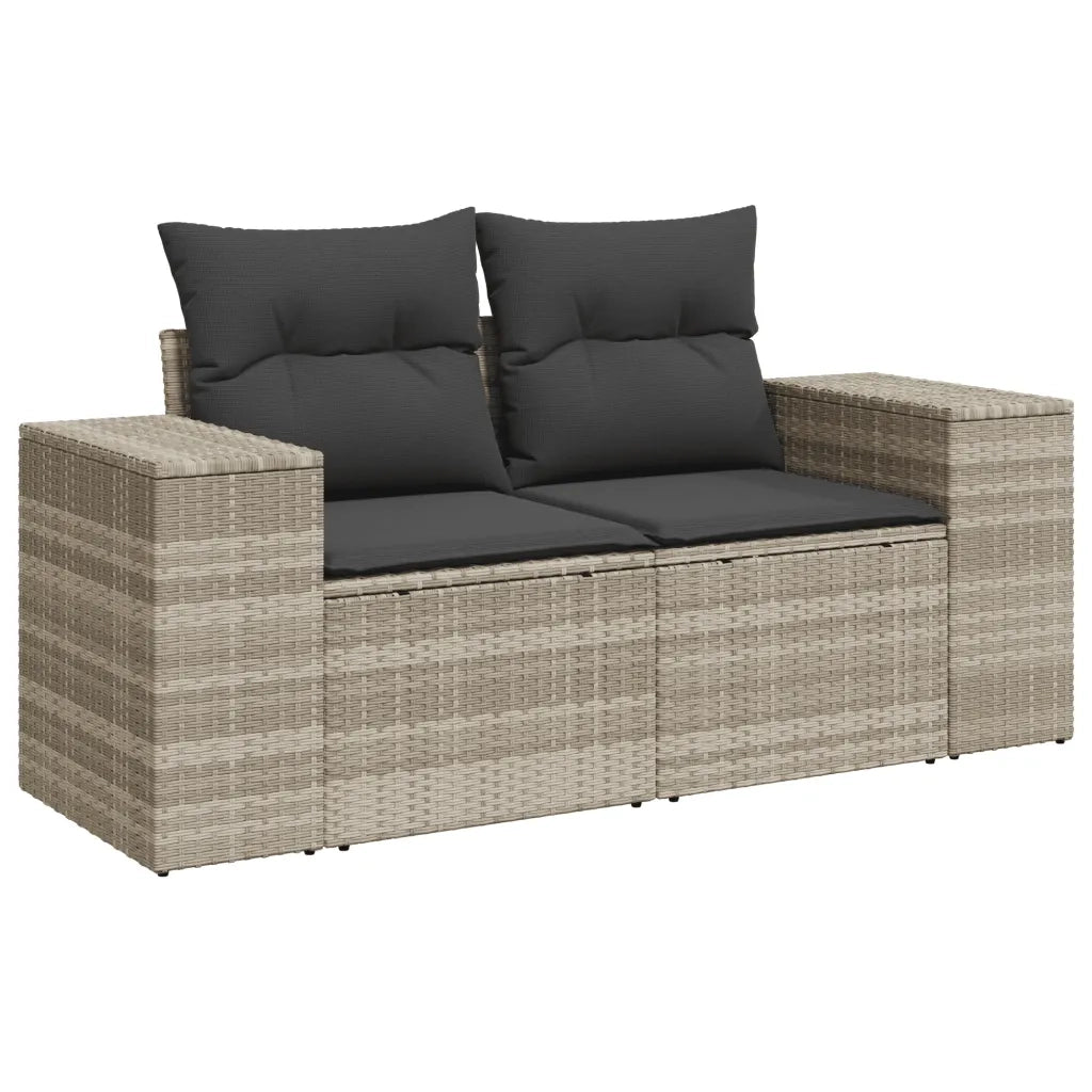 Set Divano da Giardino 8pz con Cuscini Grigio Chiaro Polyrattan 3269042