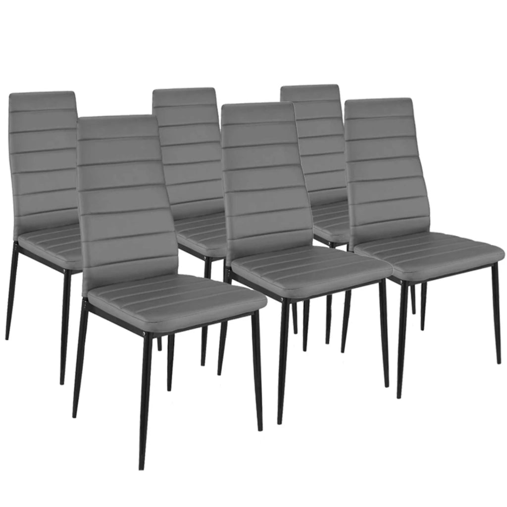 IDMarket - Set di 6 sedie da pranzo ROMANE grigie