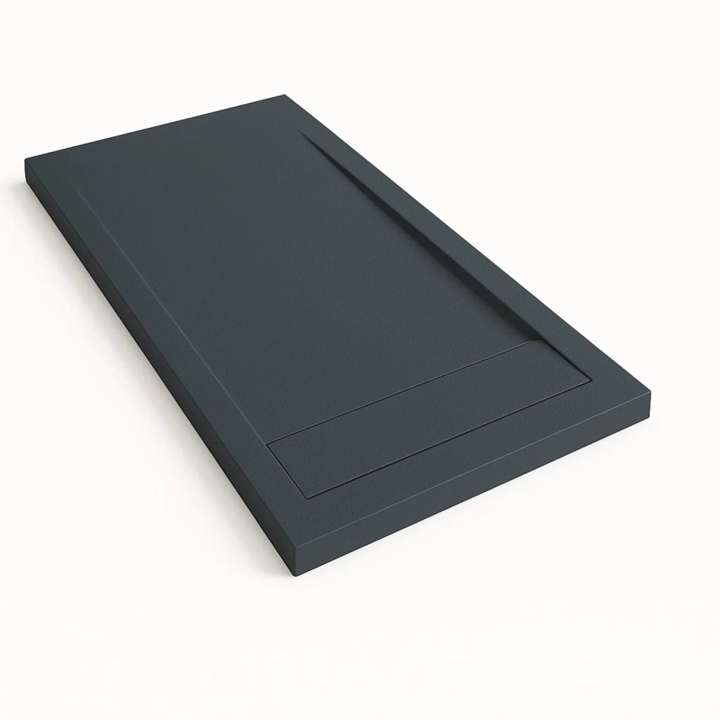 Piatto doccia Bidai con bordo 70X180 cm colore Grigio grafite RAL 7016 griglia Grigio grafite