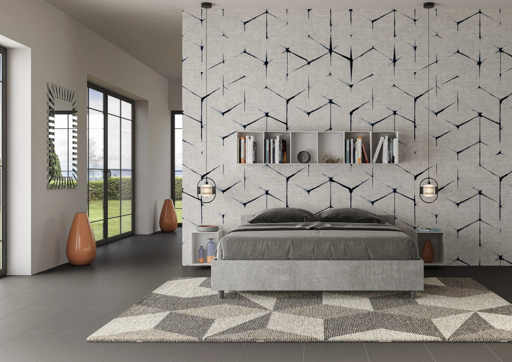 Letto Matrimoniale 160x190 cm con Rete e Contenitore Nuamo Cemento
