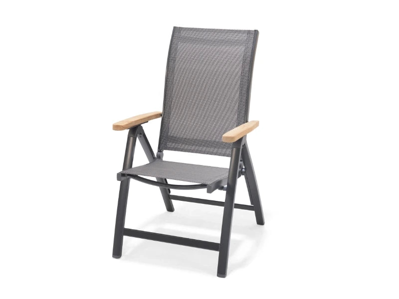 Essence - Poltrona pieghevole - ALU con braccioli in teak
