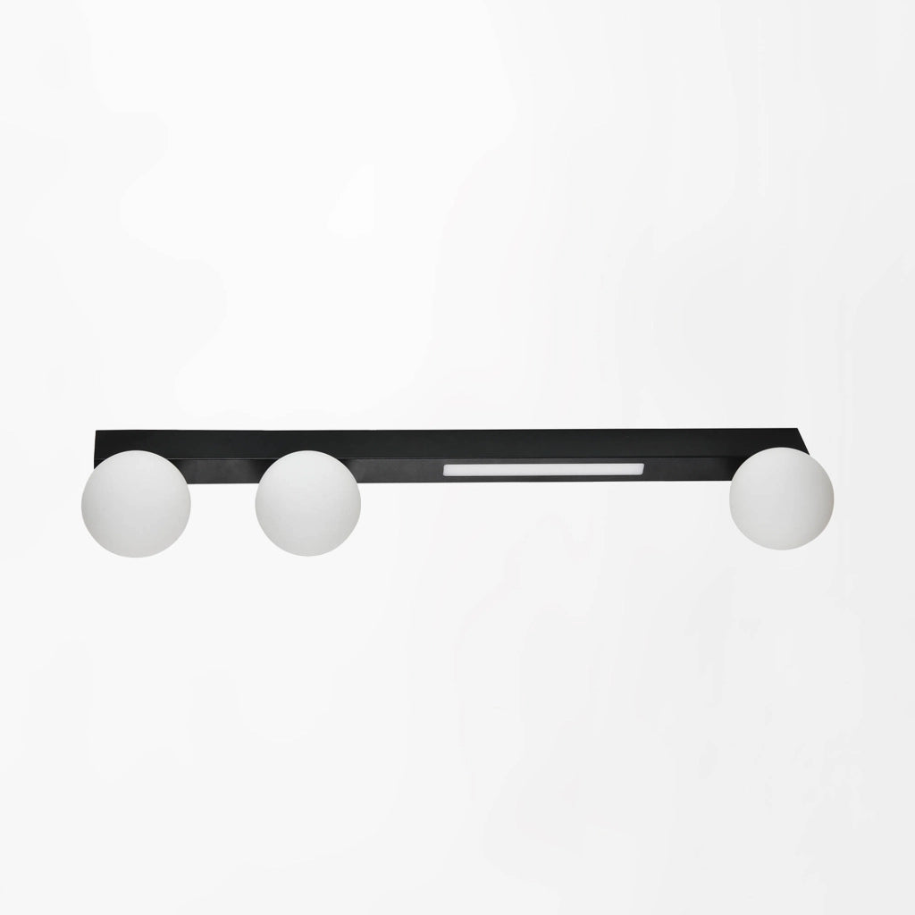 Plafoniera LUND Zuma Line nera sfere vetro 3xG9+LED