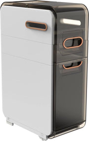 Cassettiera da bagno a 3 piani con carrello - Cassetta di archiviazione indipendente per carta igienica - Cassetta multifunzione per bagno, cucina e soggiorno cassettiere alte da bagno