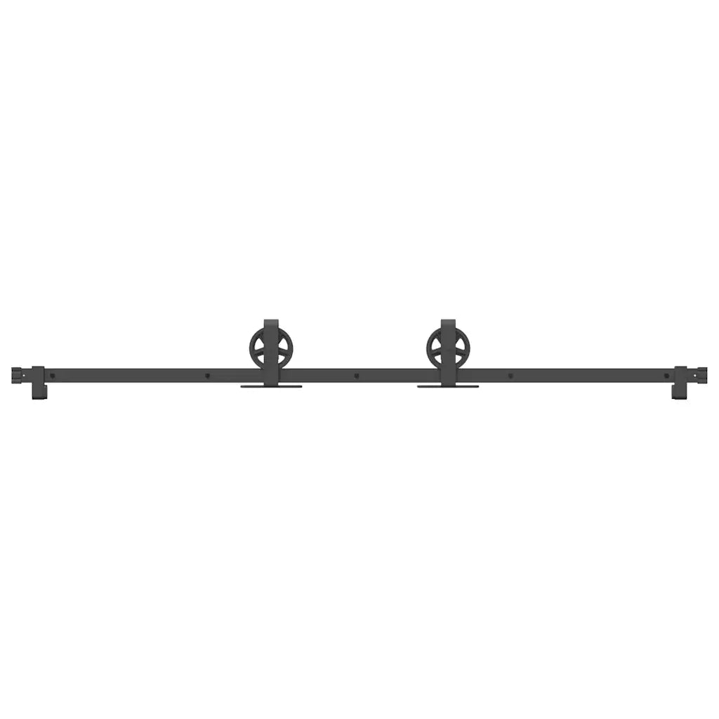 Kit di Binari per Porte Scorrevoli 183 cm Acciaio Nero 4009728