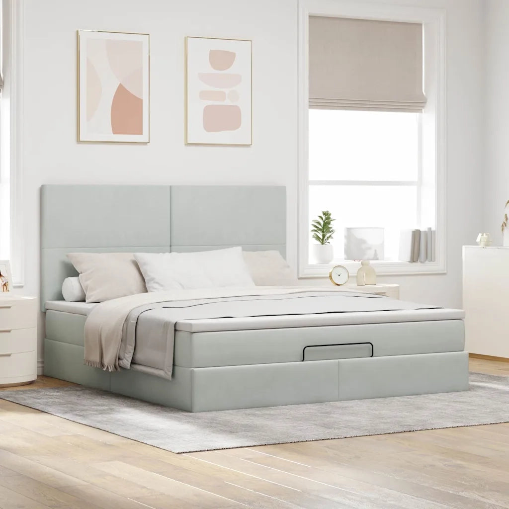 Struttura Letto Pouf con Materassi 180x200 cm Velluto 3314264