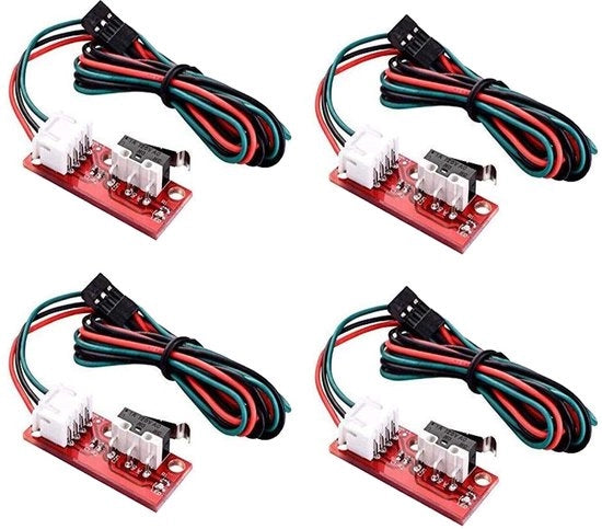 Interfaccia di commutazione 4 pezzi - Commutatore meccanico - Indicatore LED - Cavo a 3 pin - Filo 22 AWG - Corrente 2 A, Tensione 300 V - Commutatore