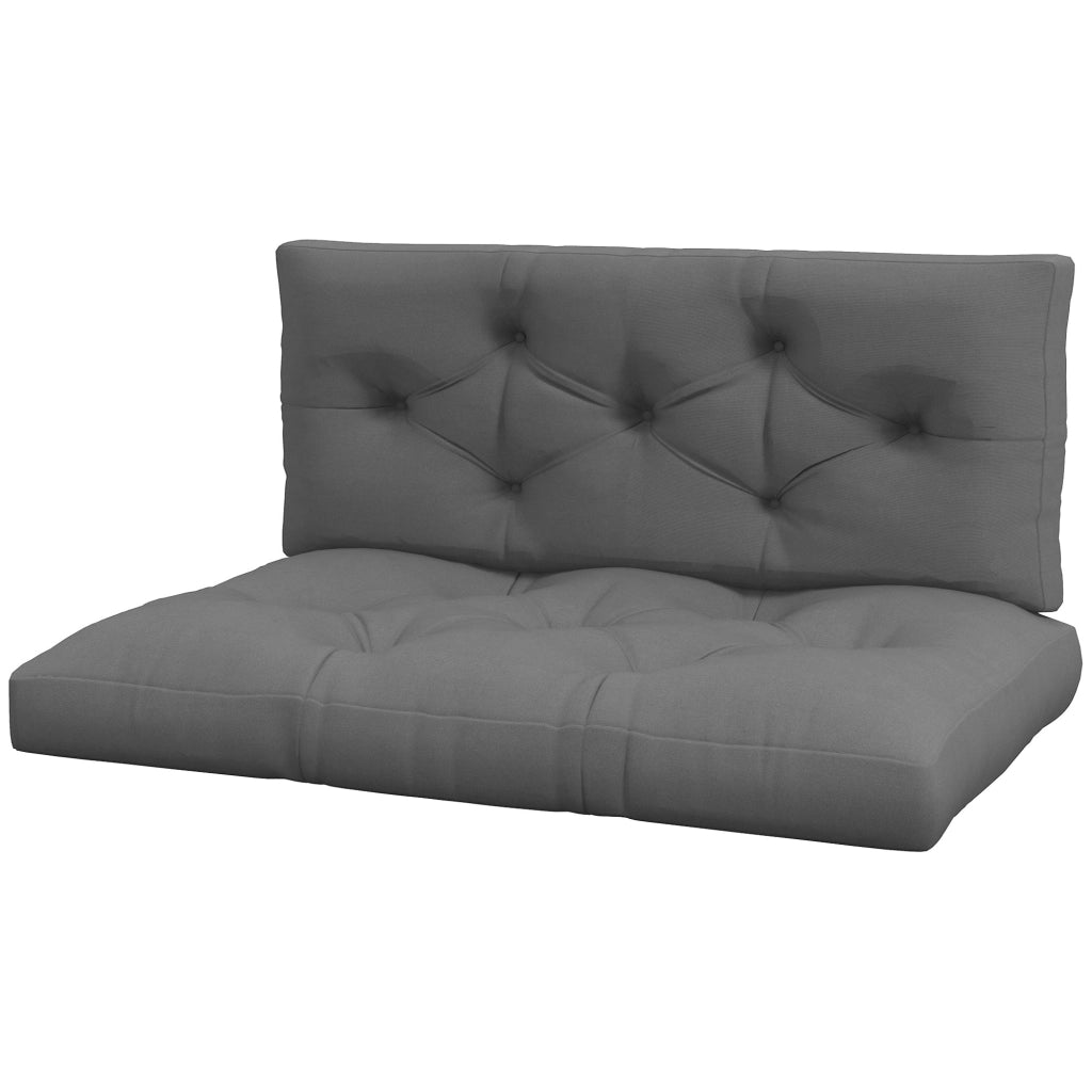 Set 2 Cuscini da Giardino ¨C Minimal ¨C Grigio Poliestere