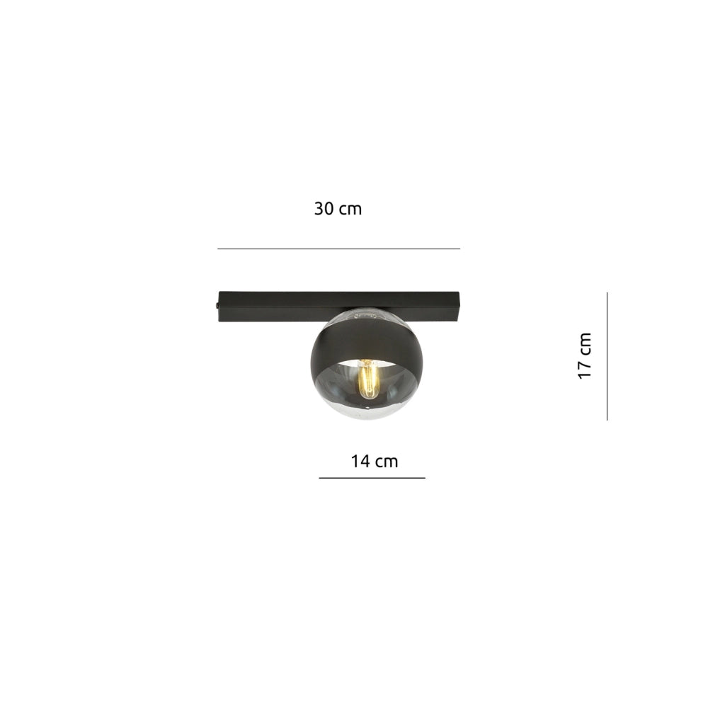 Plafoniera Moderna Giapeto Acciaio Nero 1 Luce E14 Ip20