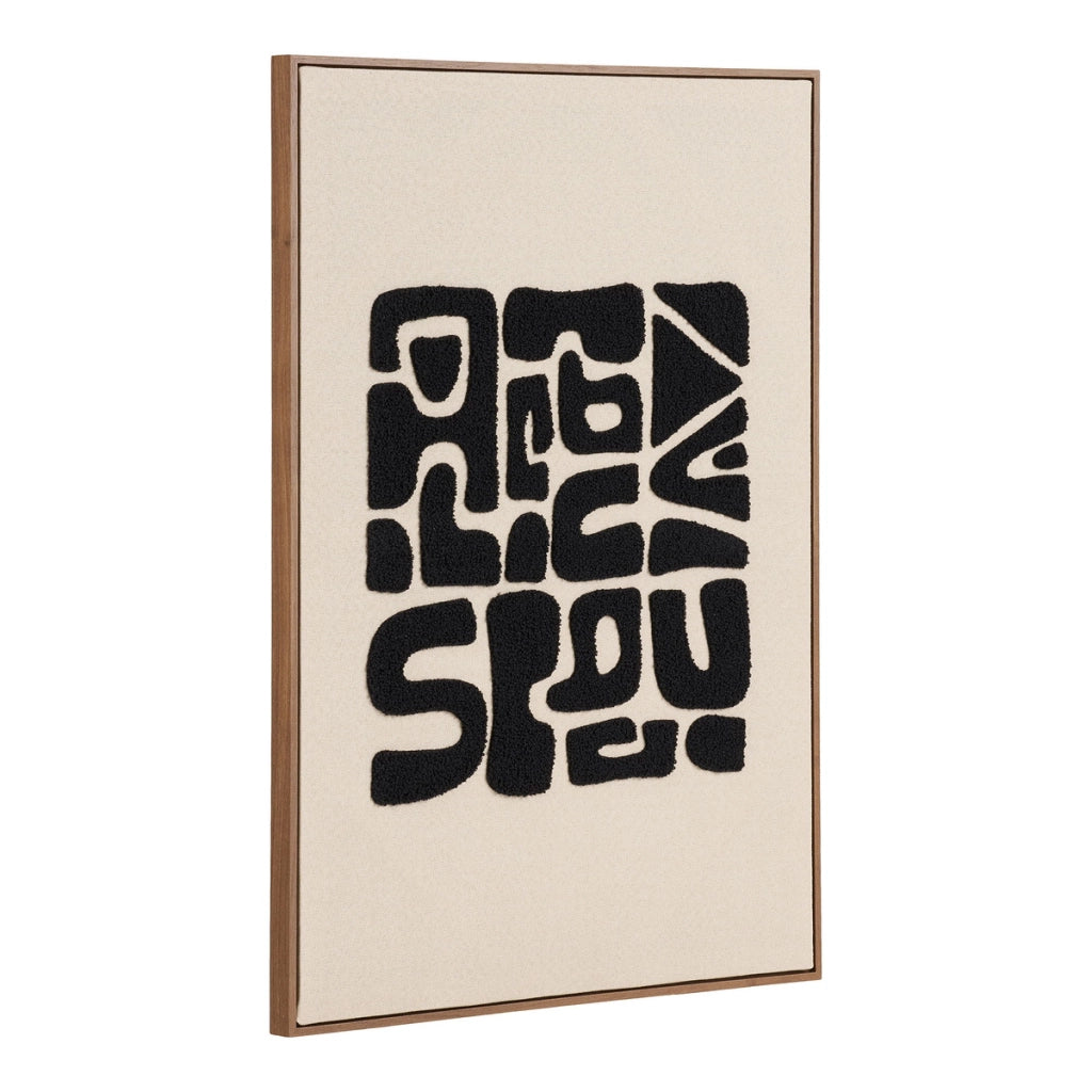 Decorazione murale tufted Tine — nero e avorio 50x70 cm