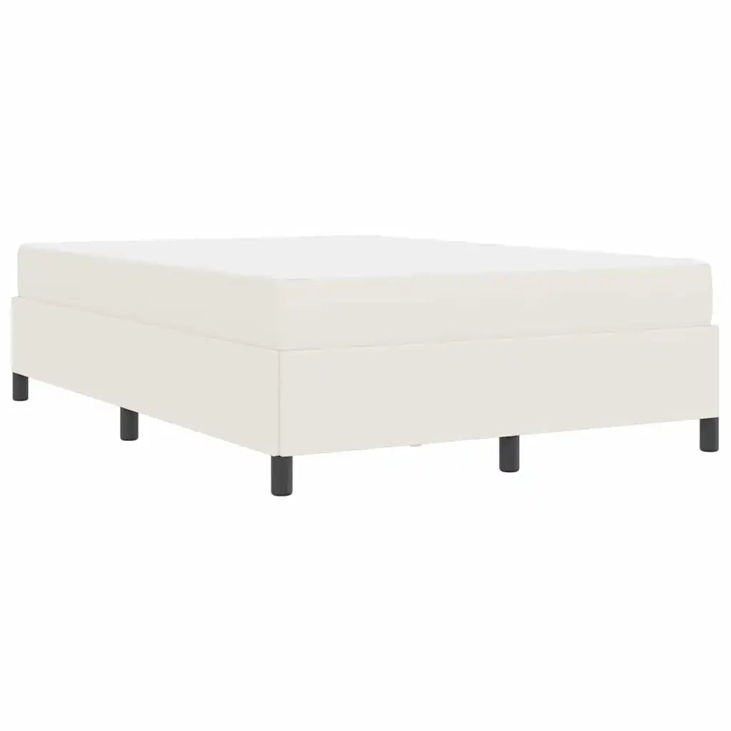 Struttura del letto con materasso Crema 160 x 200 cm Tessuto