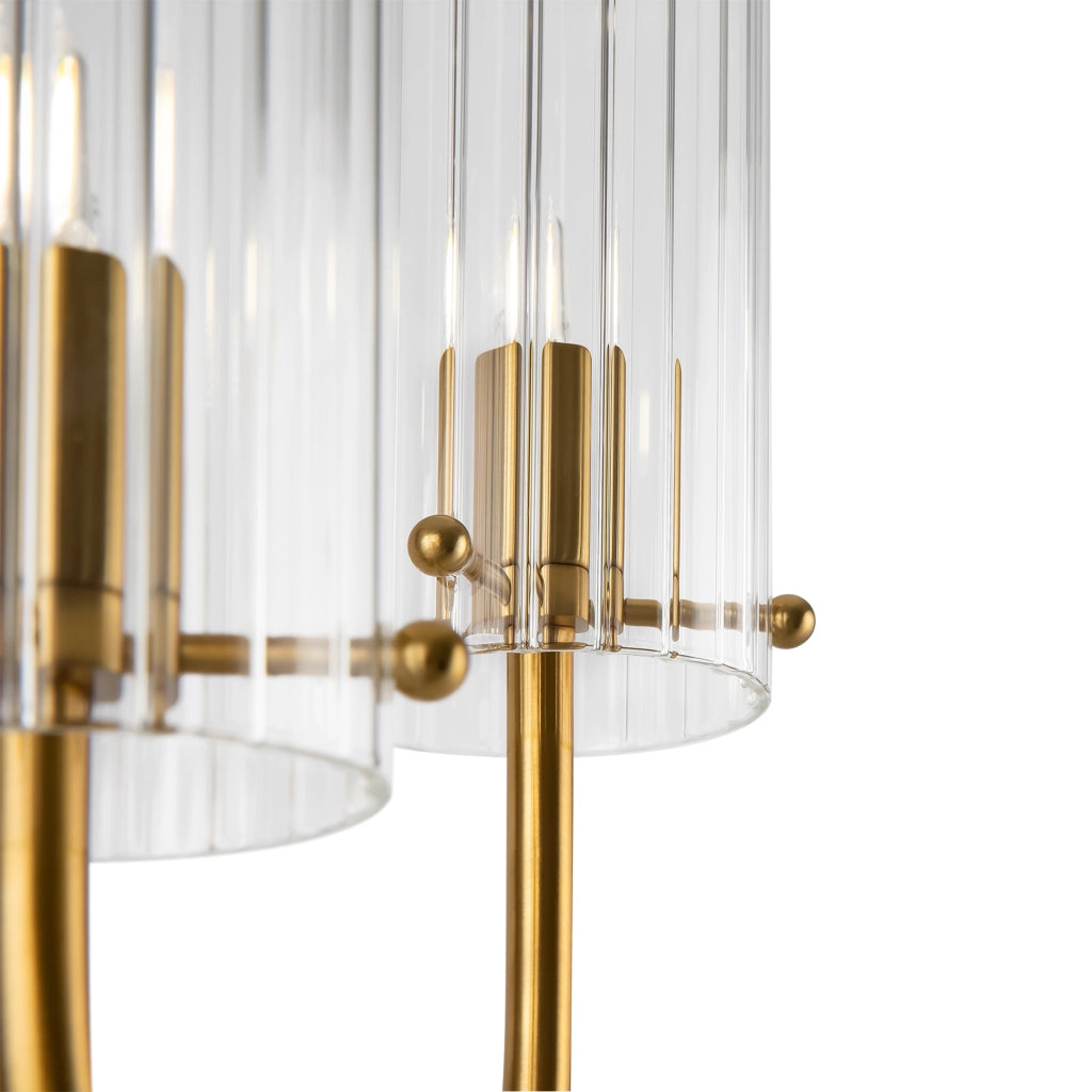 Maytoni applique contemporanea Arco 1 luce G9 ottone metallo vetro soffiato trasparente