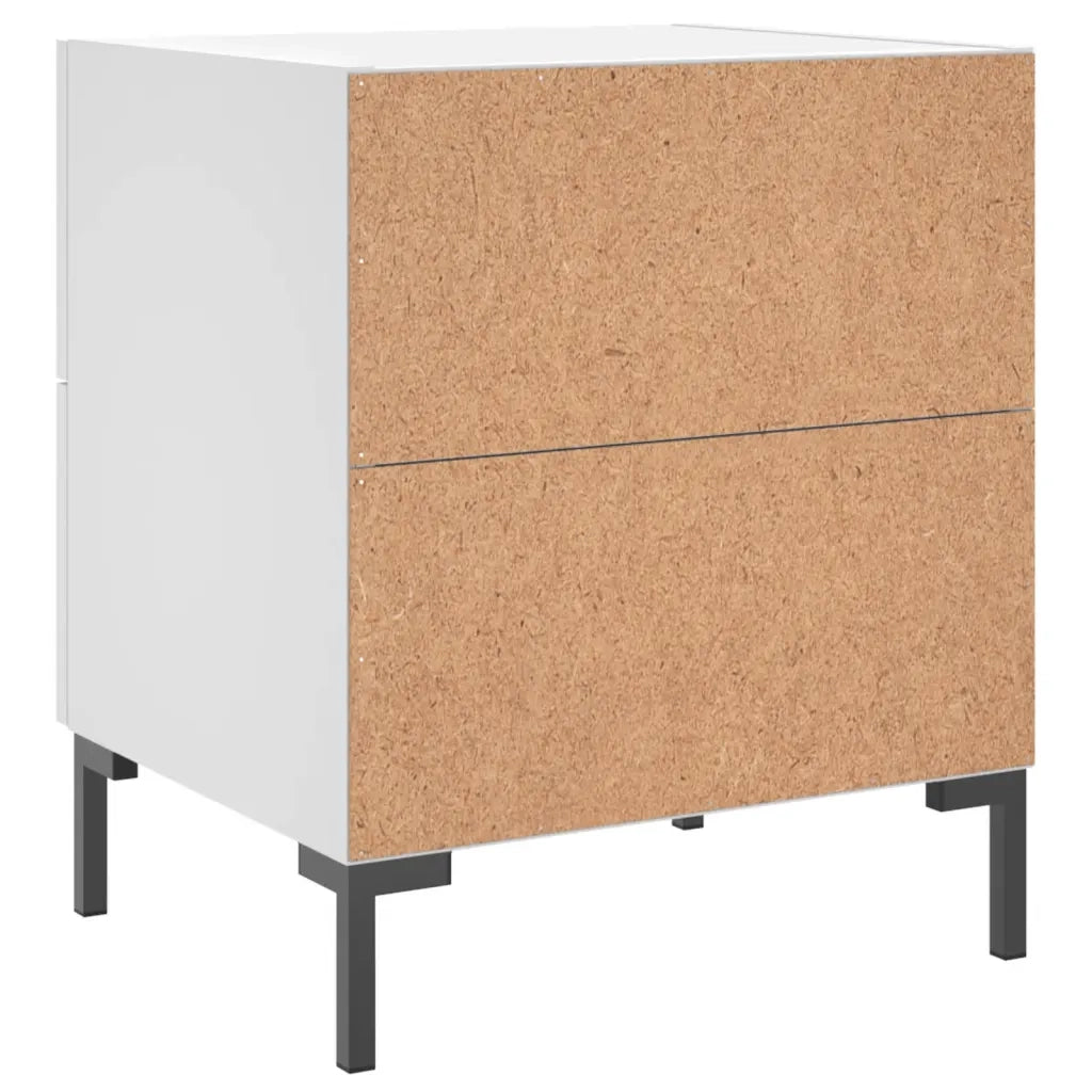 Comodino | Armadio da Notte | Mobiletto da notte Bianco 40x35x47,5 cm in Legno Multistrato