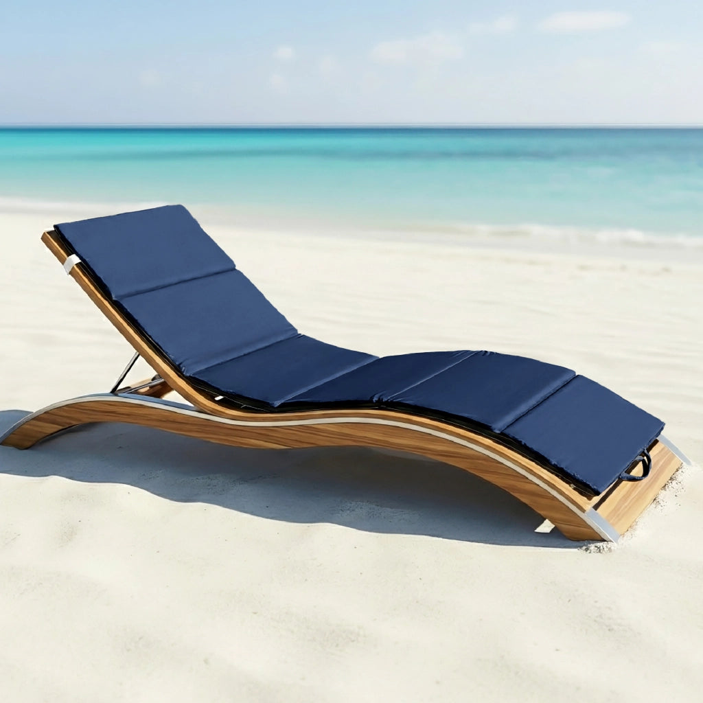 Materassino Lettino Prendisole Mare 58x190 cm Pieghevole Impermeabile con Maniglie – Cuscino Anti Sabbia e Anti Umidità per Spiaggia e Piscina Blu