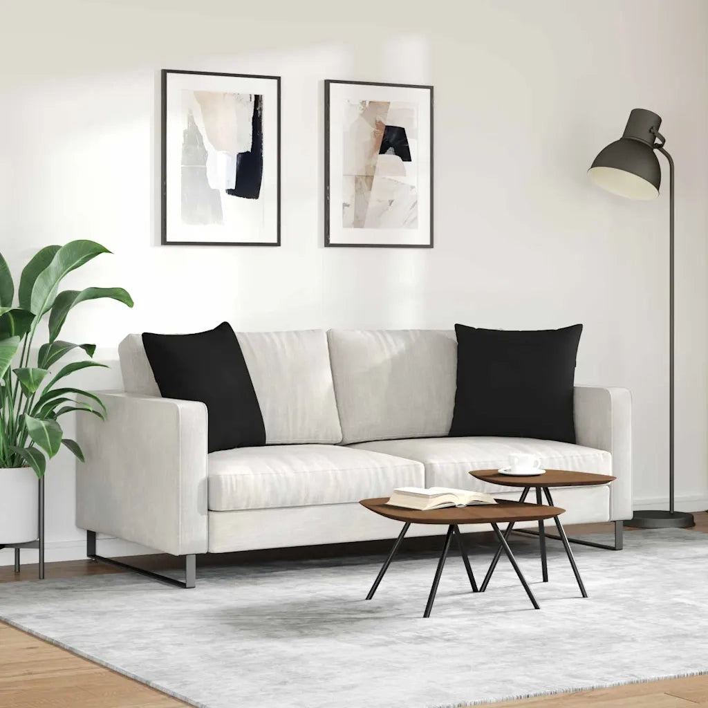 Cuscini da Divano 2 pcs Nero 50 x 50 cm Tessuto 42013986