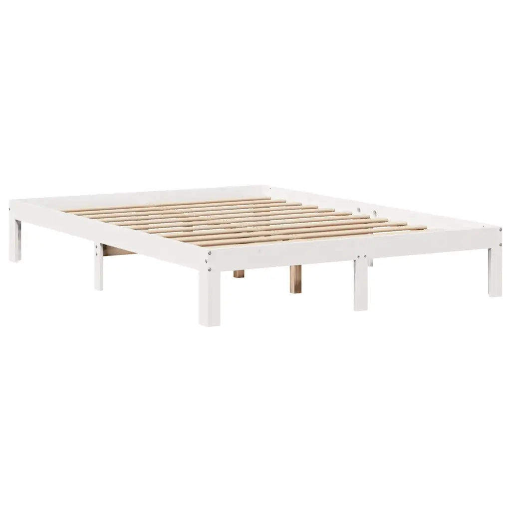 Giroletto con Cassetti-Struttura Letto con contenitore Bianco 120x190 cm Legno Massello di Pino 536395